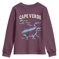 Cape Verde Islands Map National Flag Youth Sweatshirt Cabo Verde Archipelago Geography Pride