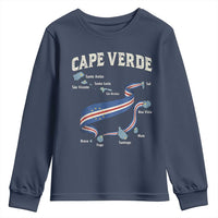 Cape Verde Islands Map National Flag Youth Sweatshirt Cabo Verde Archipelago Geography Pride