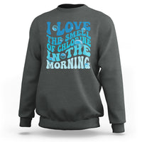 Funny Swimming Sweatshirt I Love The Smell Of Chlorine In The Morning Groovy - Wonder Print Shop