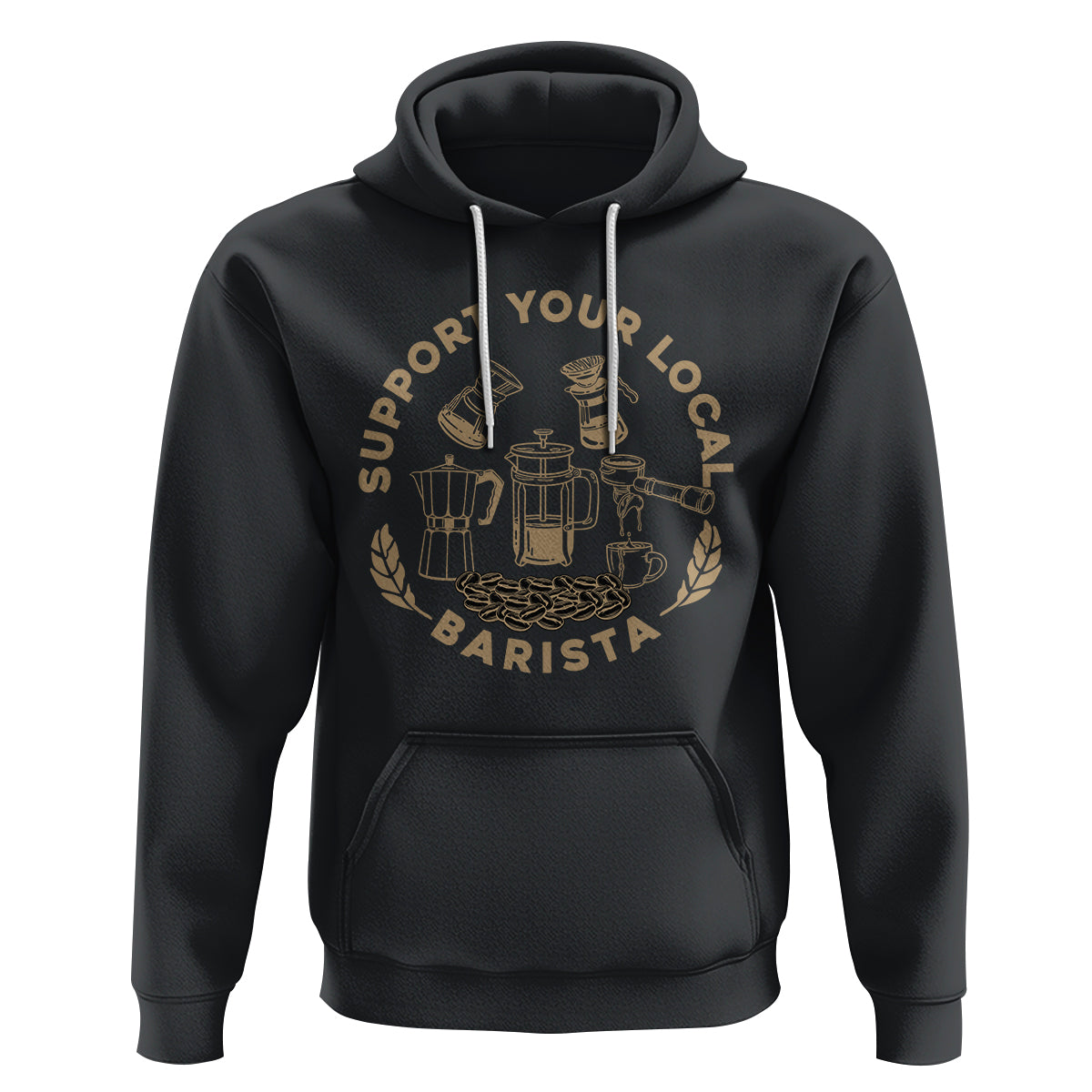 Support Your Local Barista Hoodie Coffee Dealer Things - Wonder Print Shop