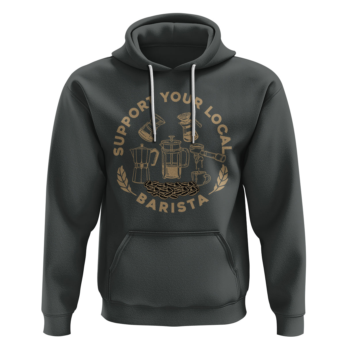 Support Your Local Barista Hoodie Coffee Dealer Things - Wonder Print Shop