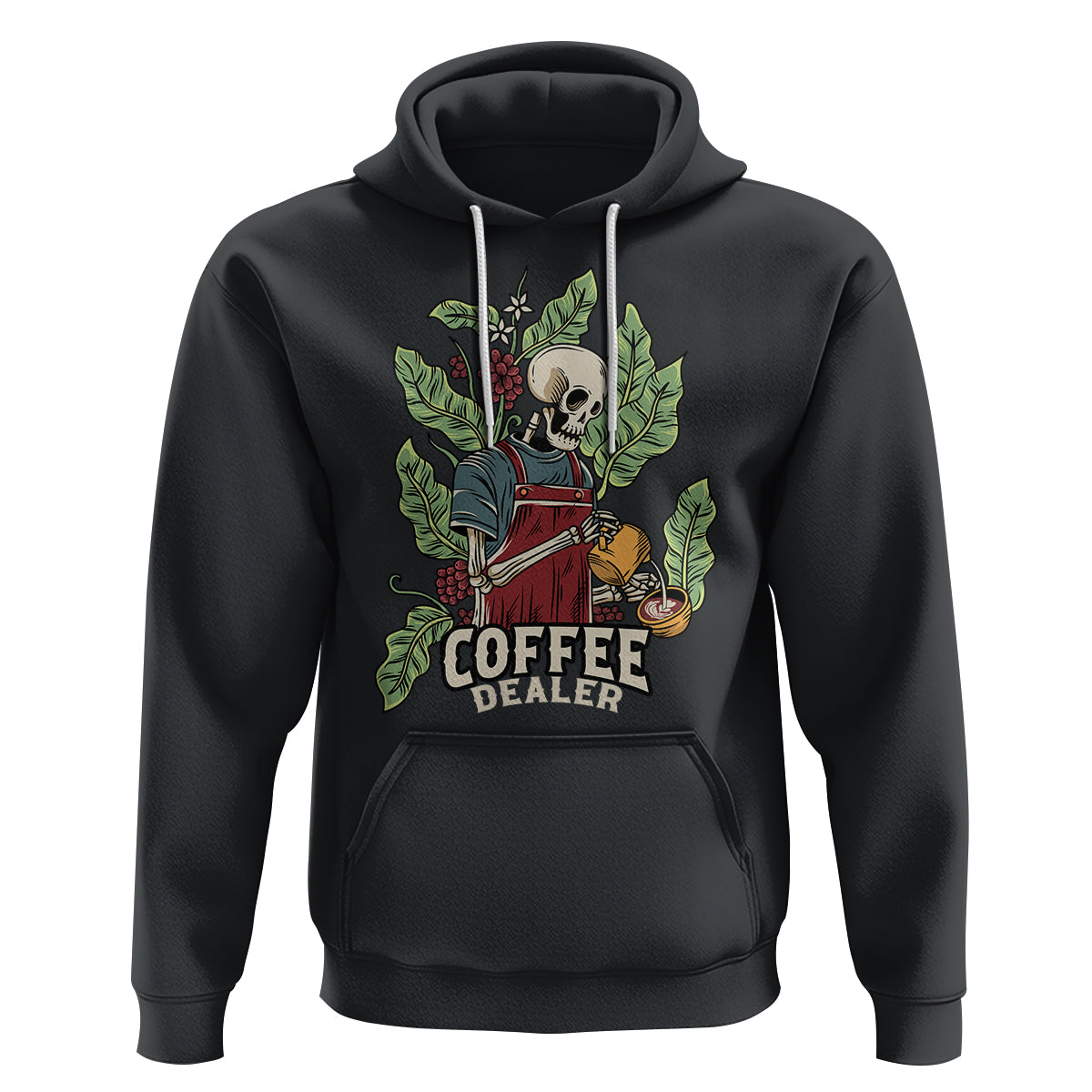 Skeleton Barista Hoodie Coffee Dealer Latte Lover - Wonder Print Shop