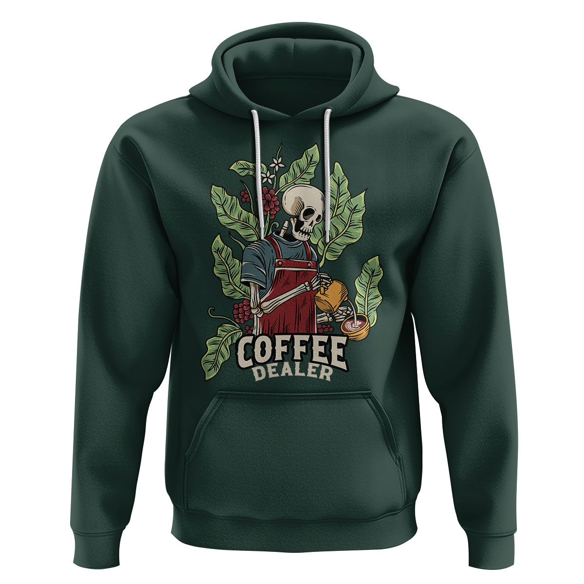 Skeleton Barista Hoodie Coffee Dealer Latte Lover - Wonder Print Shop