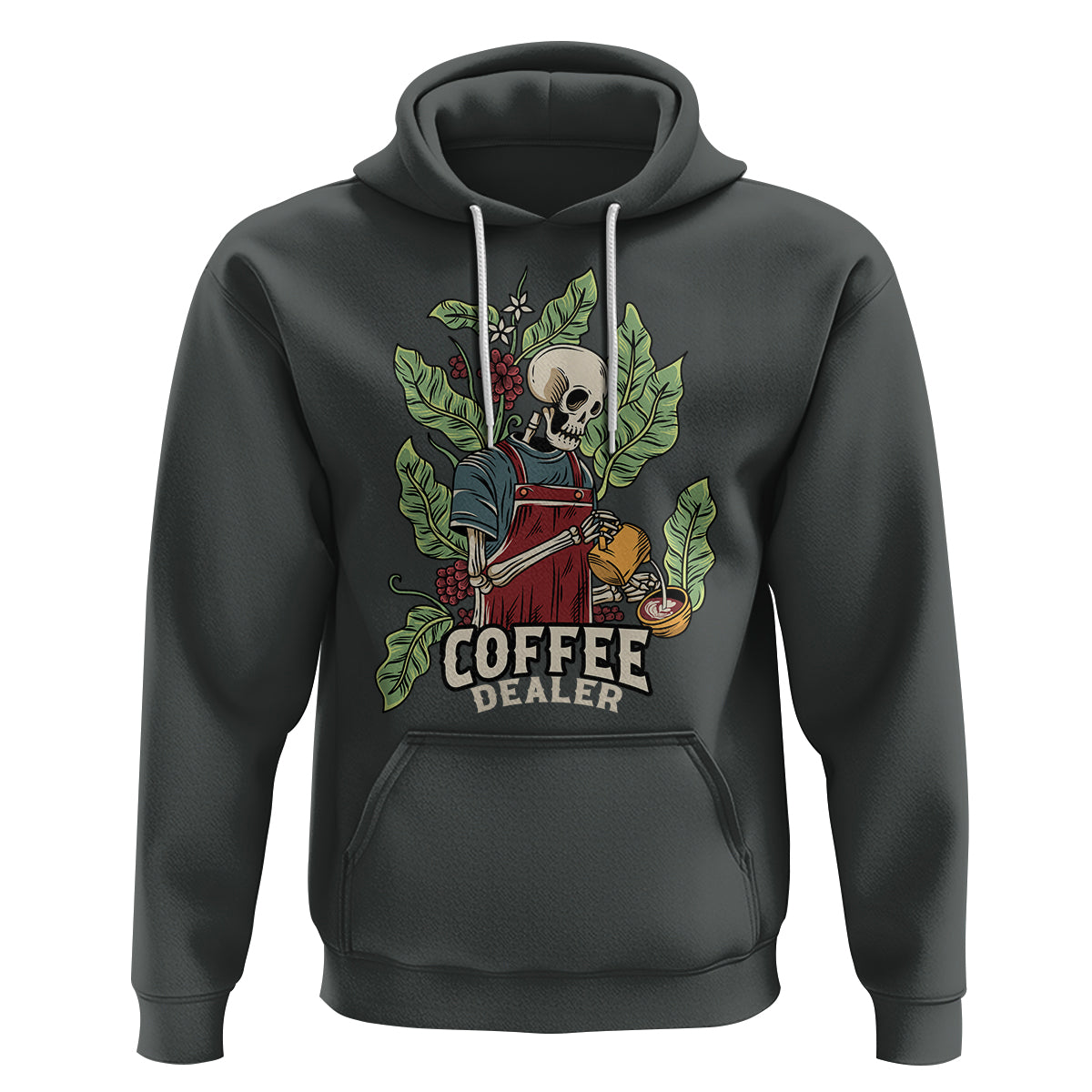 Skeleton Barista Hoodie Coffee Dealer Latte Lover - Wonder Print Shop