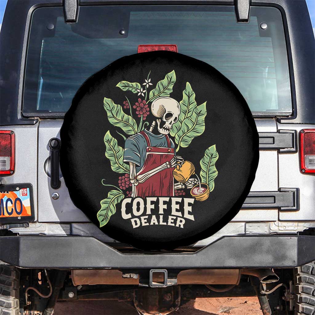 Skeleton Barista Spare Tire Cover Coffee Dealer Latte Lover