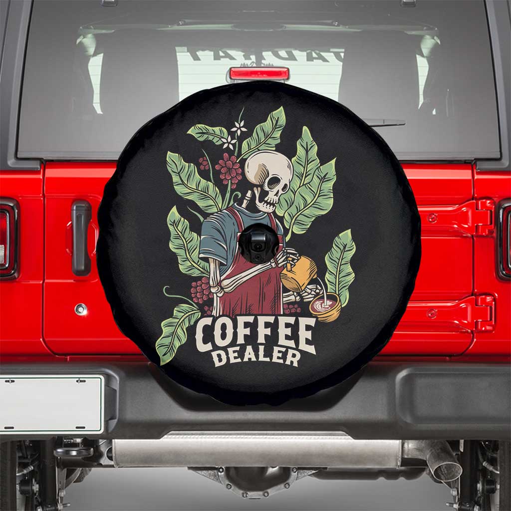 Skeleton Barista Spare Tire Cover Coffee Dealer Latte Lover