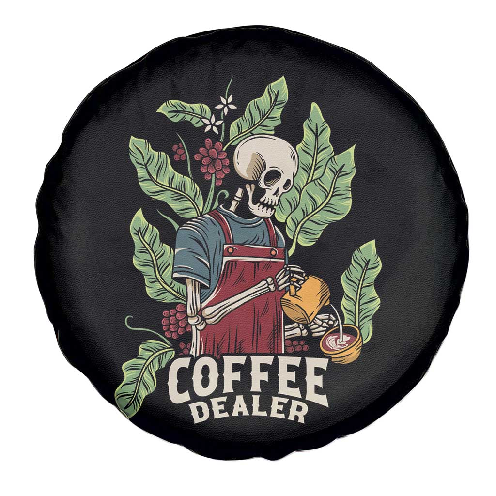 Skeleton Barista Spare Tire Cover Coffee Dealer Latte Lover