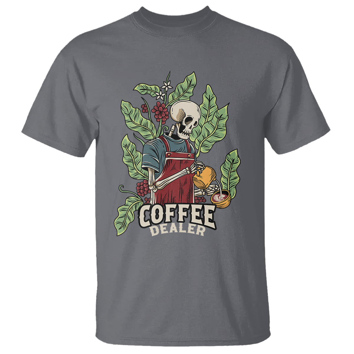 Skeleton Barista T Shirt Coffee Dealer Latte Lover - Wonder Print Shop