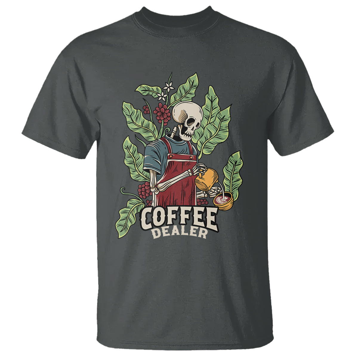 Skeleton Barista T Shirt Coffee Dealer Latte Lover - Wonder Print Shop