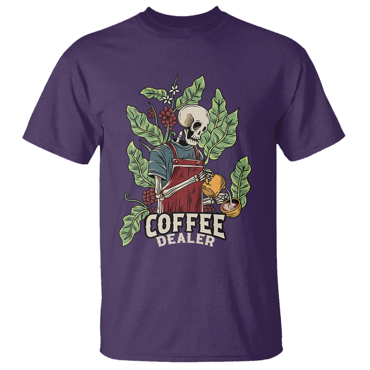 Skeleton Barista T Shirt Coffee Dealer Latte Lover - Wonder Print Shop