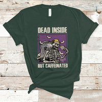 Halloween T Shirt Dead Inside But Caffeinated Skeleton Halloween Costume - Wonder Print Shop