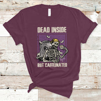 Halloween T Shirt Dead Inside But Caffeinated Skeleton Halloween Costume - Wonder Print Shop