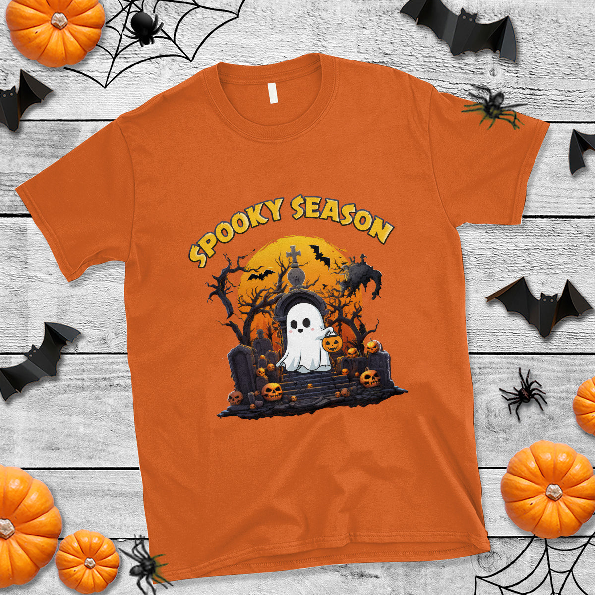 Halloween T Shirt Spooky Season Ghost Boo Scary Night Halloween Costume - Wonder Print Shop