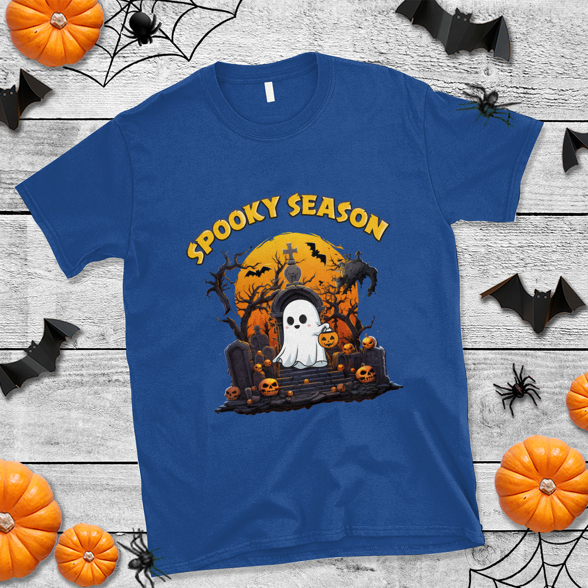 Halloween T Shirt Spooky Season Ghost Boo Scary Night Halloween Costume - Wonder Print Shop