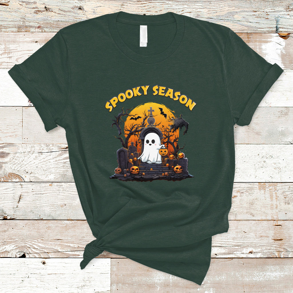 Halloween T Shirt Spooky Season Ghost Boo Scary Night Halloween Costume - Wonder Print Shop