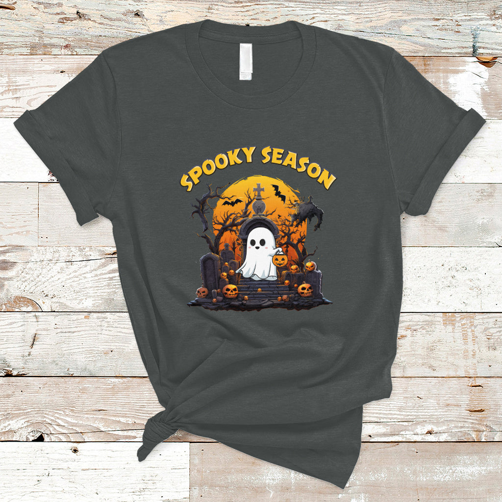 Halloween T Shirt Spooky Season Ghost Boo Scary Night Halloween Costume - Wonder Print Shop
