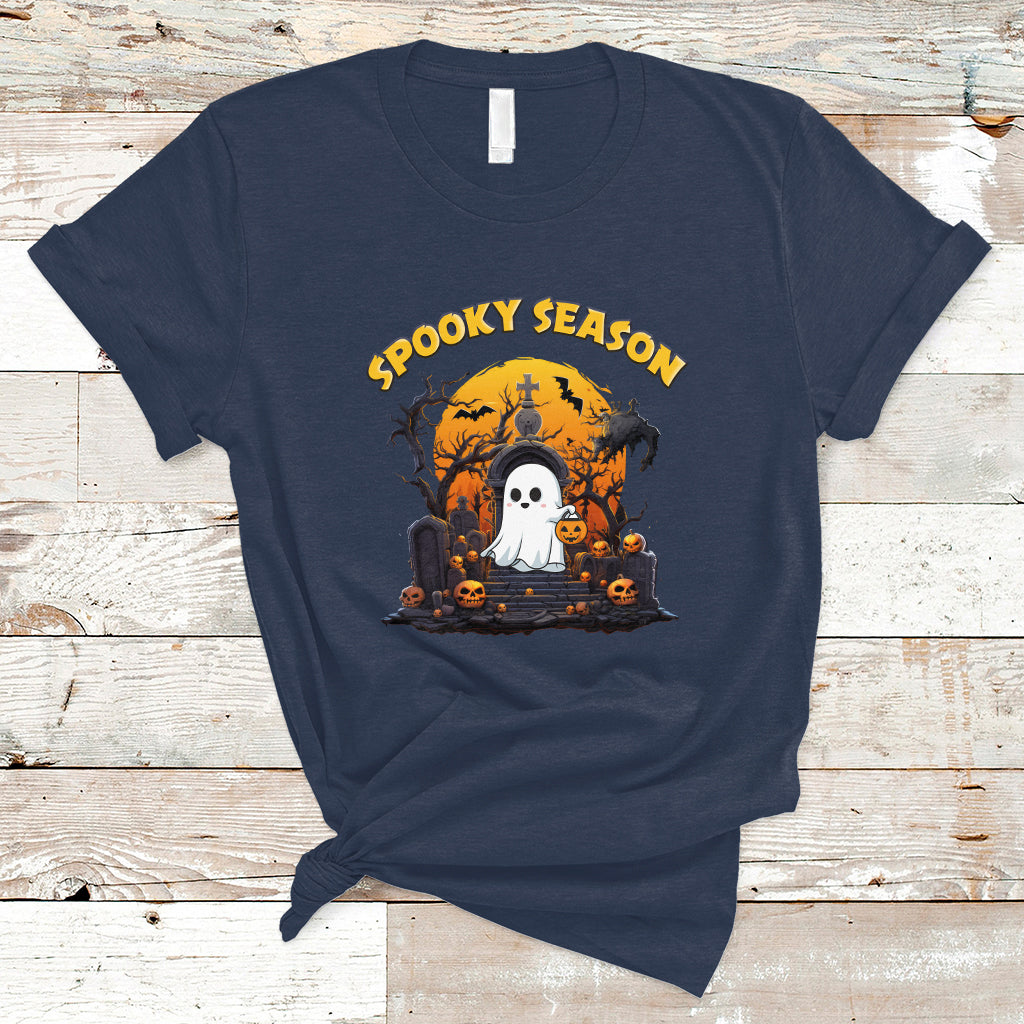 Halloween T Shirt Spooky Season Ghost Boo Scary Night Halloween Costume - Wonder Print Shop