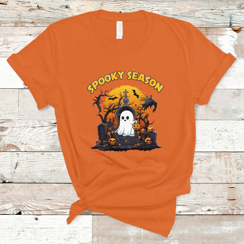 Halloween T Shirt Spooky Season Ghost Boo Scary Night Halloween Costume - Wonder Print Shop