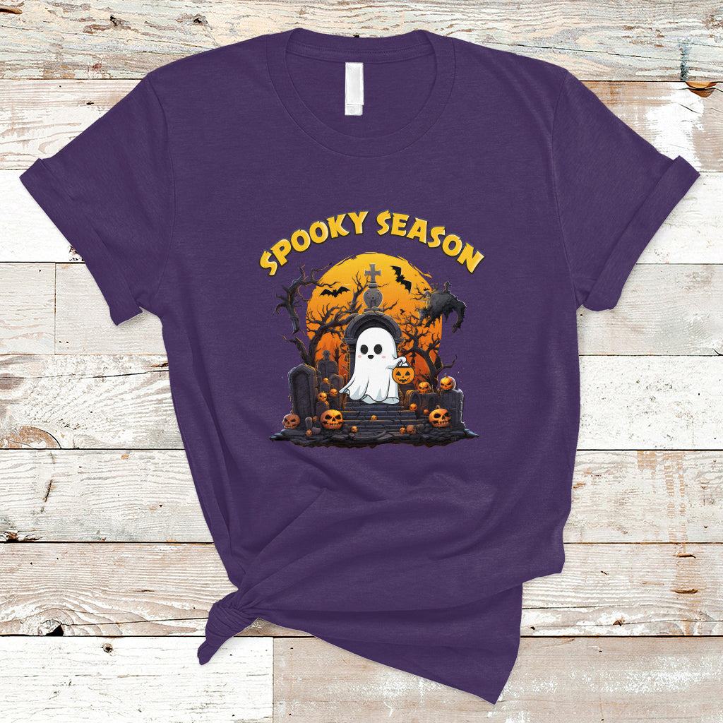 Halloween T Shirt Spooky Season Ghost Boo Scary Night Halloween Costume - Wonder Print Shop