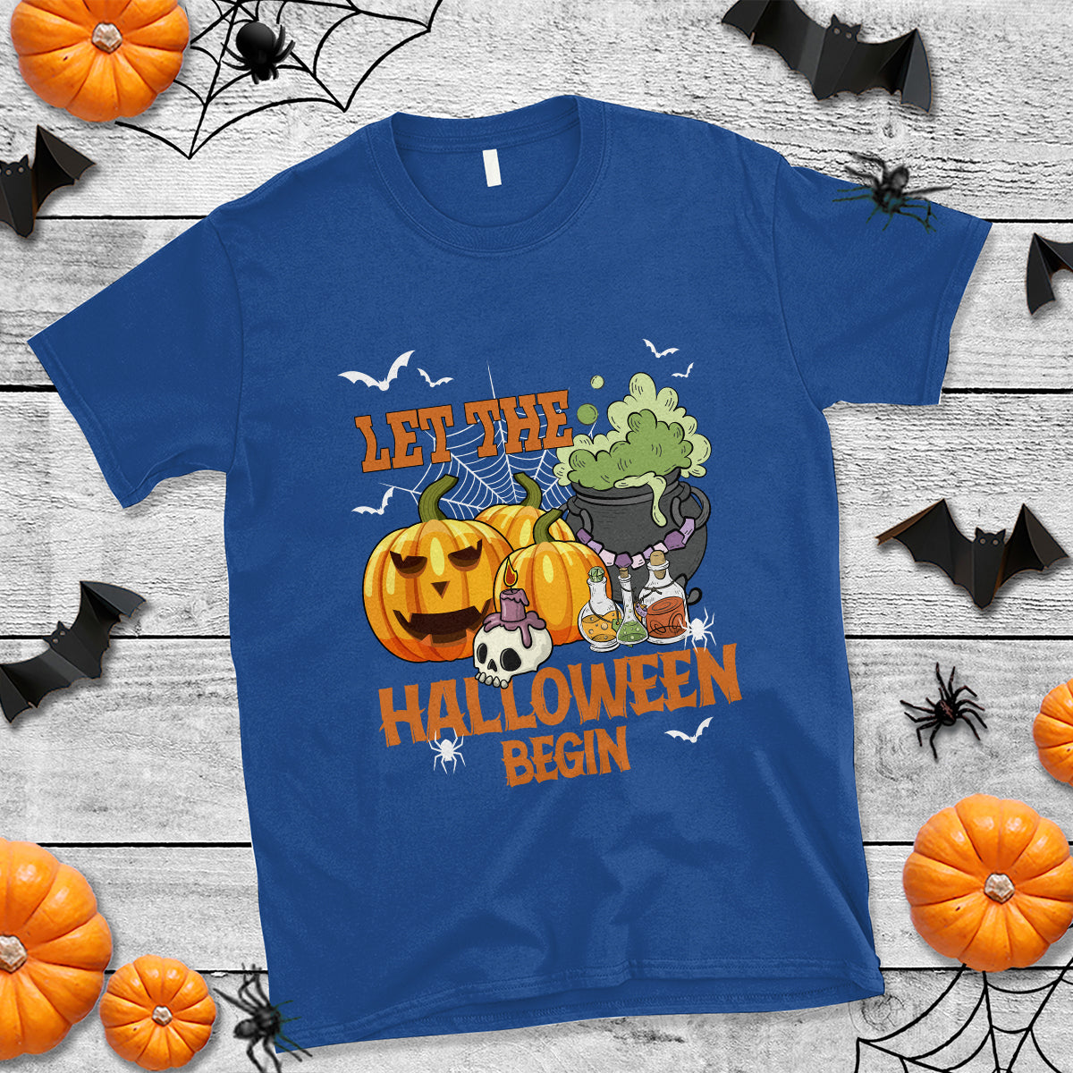 Halloween T Shirt Let The Halloween Begin Scary Pumpkin Halloween Costume - Wonder Print Shop