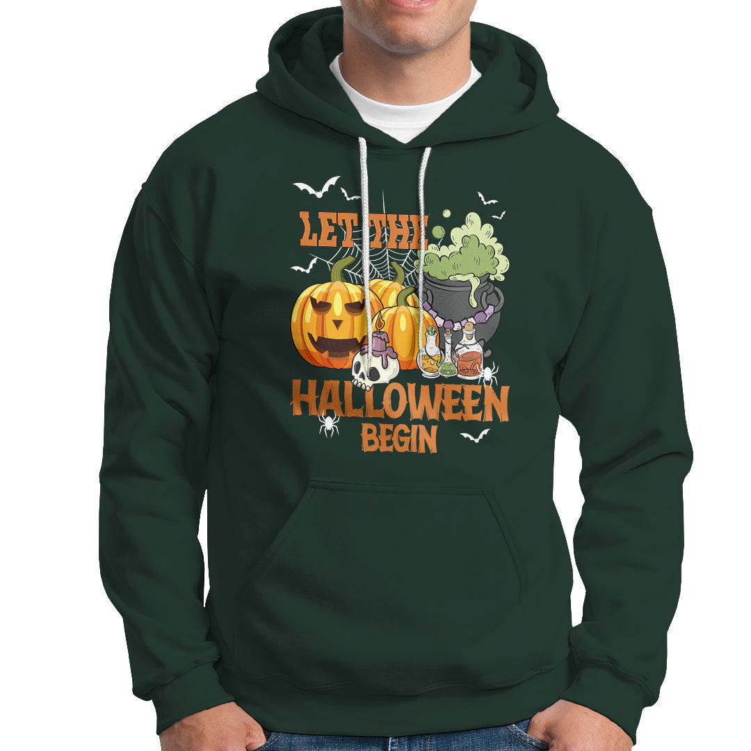 Halloween Hoodie Let The Halloween Begin Scary Pumpkin Halloween Costume - Wonder Print Shop