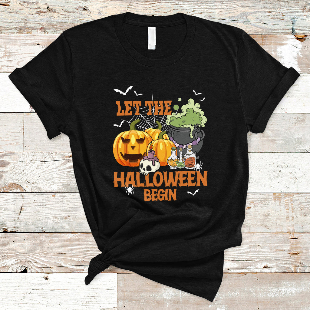 Halloween T Shirt Let The Halloween Begin Scary Pumpkin Halloween Costume - Wonder Print Shop