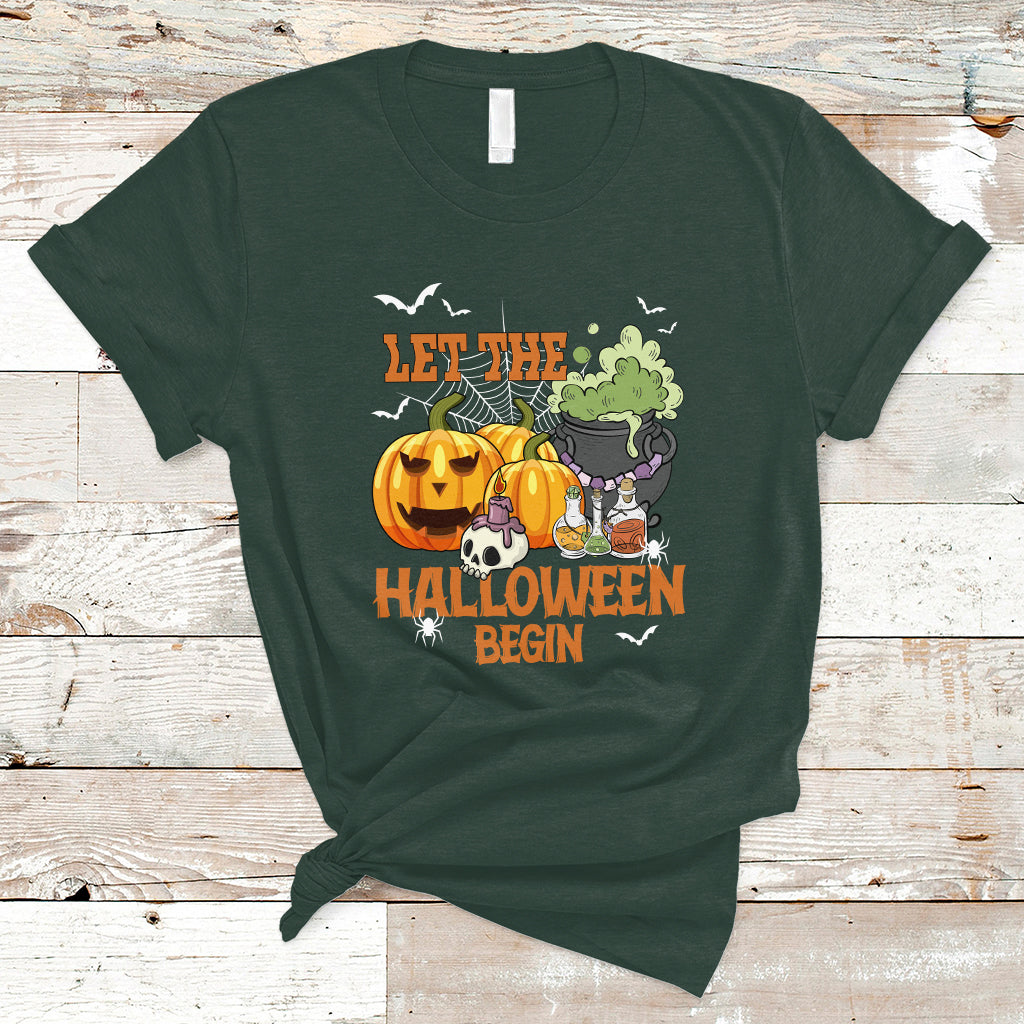 Halloween T Shirt Let The Halloween Begin Scary Pumpkin Halloween Costume - Wonder Print Shop