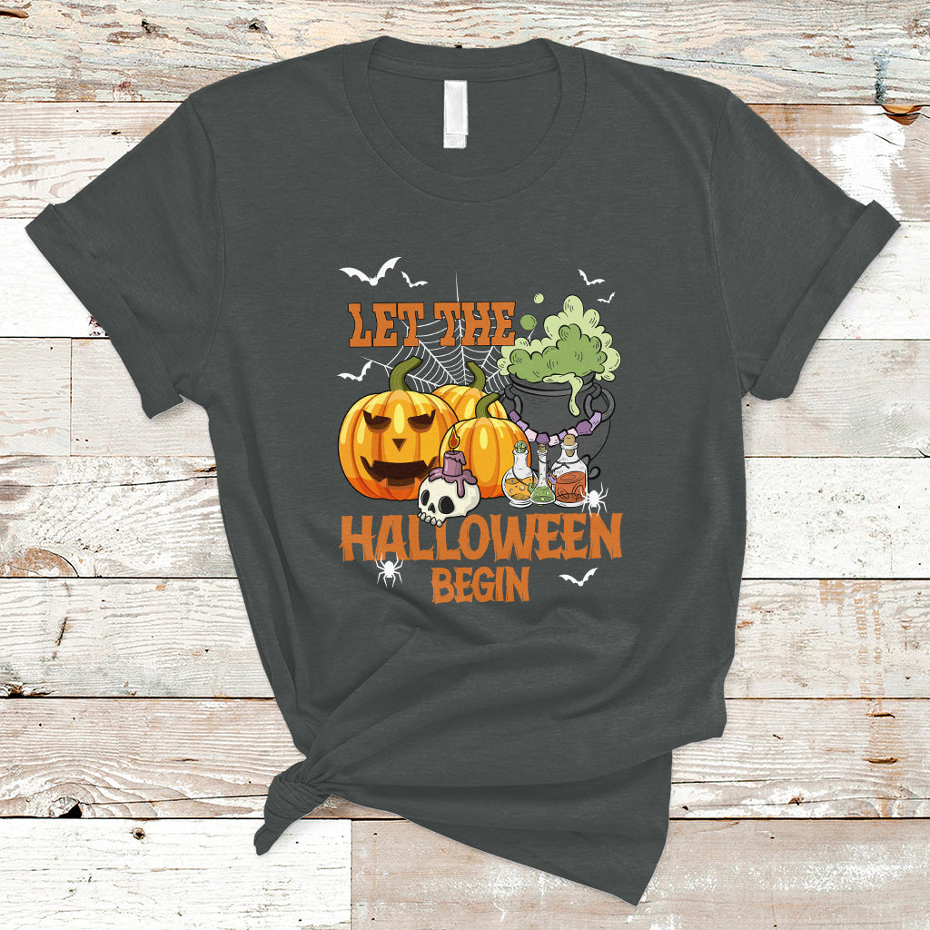 Halloween T Shirt Let The Halloween Begin Scary Pumpkin Halloween Costume - Wonder Print Shop