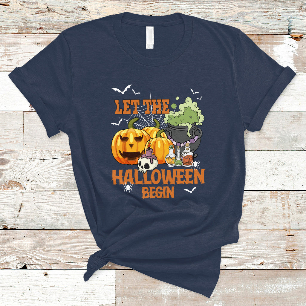 Halloween T Shirt Let The Halloween Begin Scary Pumpkin Halloween Costume - Wonder Print Shop