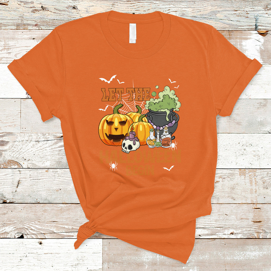Halloween T Shirt Let The Halloween Begin Scary Pumpkin Halloween Costume - Wonder Print Shop