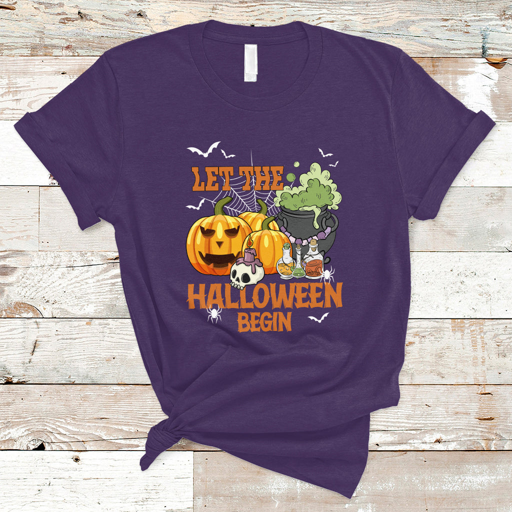 Halloween T Shirt Let The Halloween Begin Scary Pumpkin Halloween Costume - Wonder Print Shop