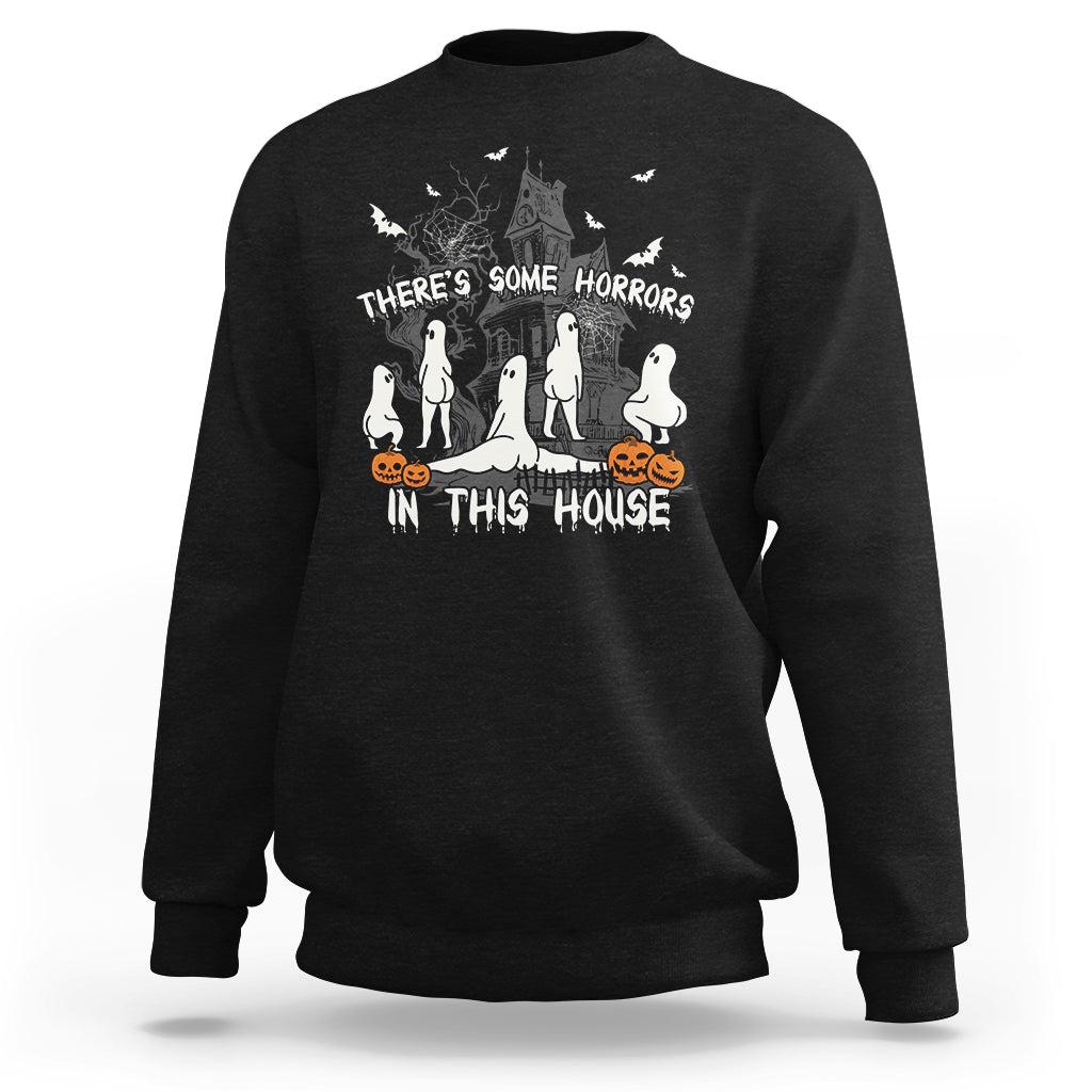 Halloween Sweatshirt There's Some Horrors In This House Ghosts Pumpkin Halloween - Wonder Print Shop