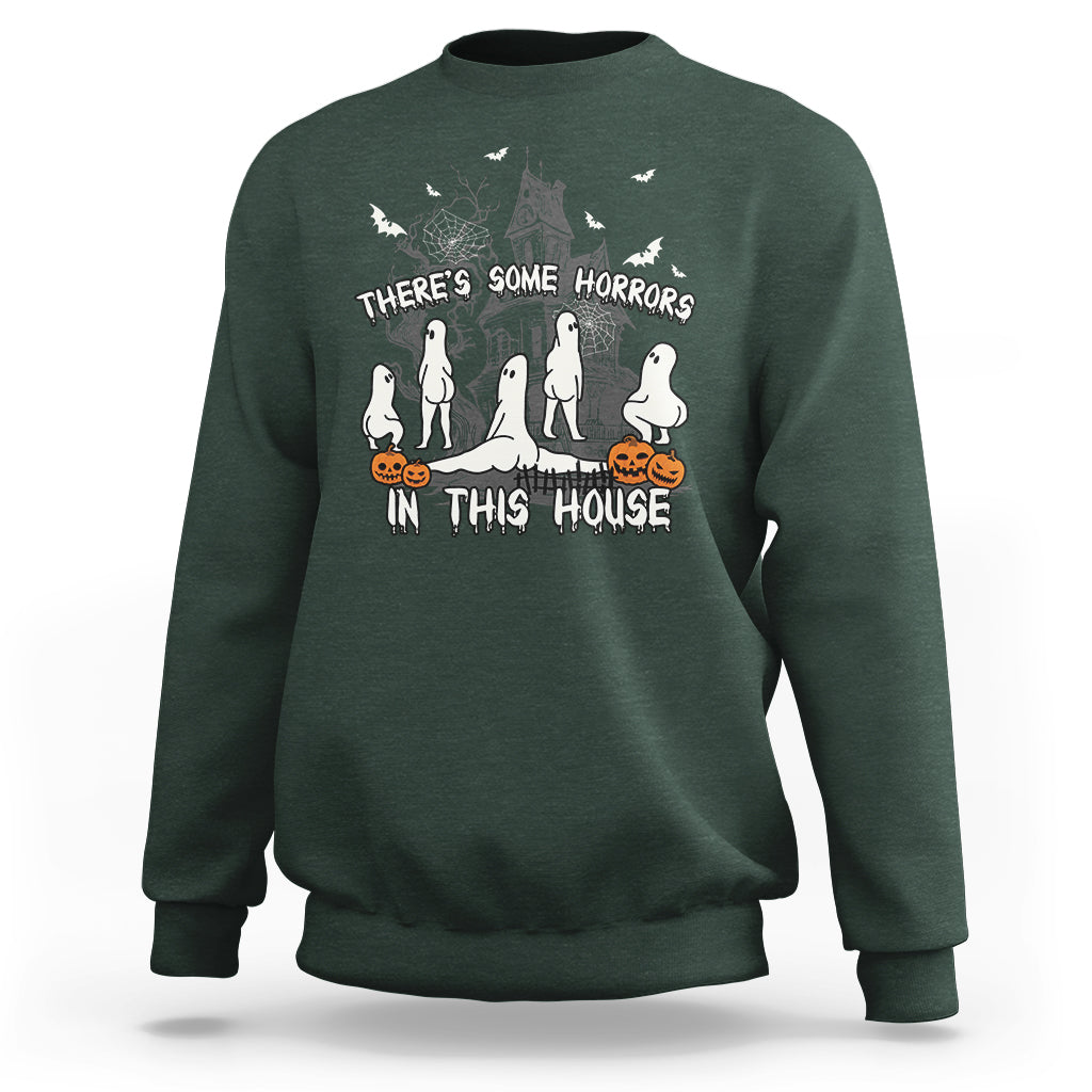 Halloween Sweatshirt There's Some Horrors In This House Ghosts Pumpkin Halloween - Wonder Print Shop
