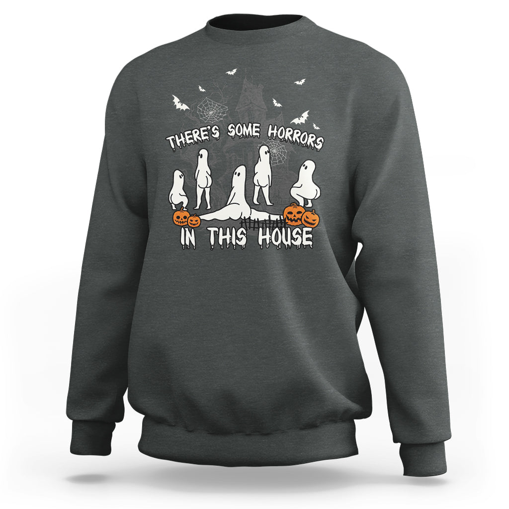 Halloween Sweatshirt There's Some Horrors In This House Ghosts Pumpkin Halloween - Wonder Print Shop