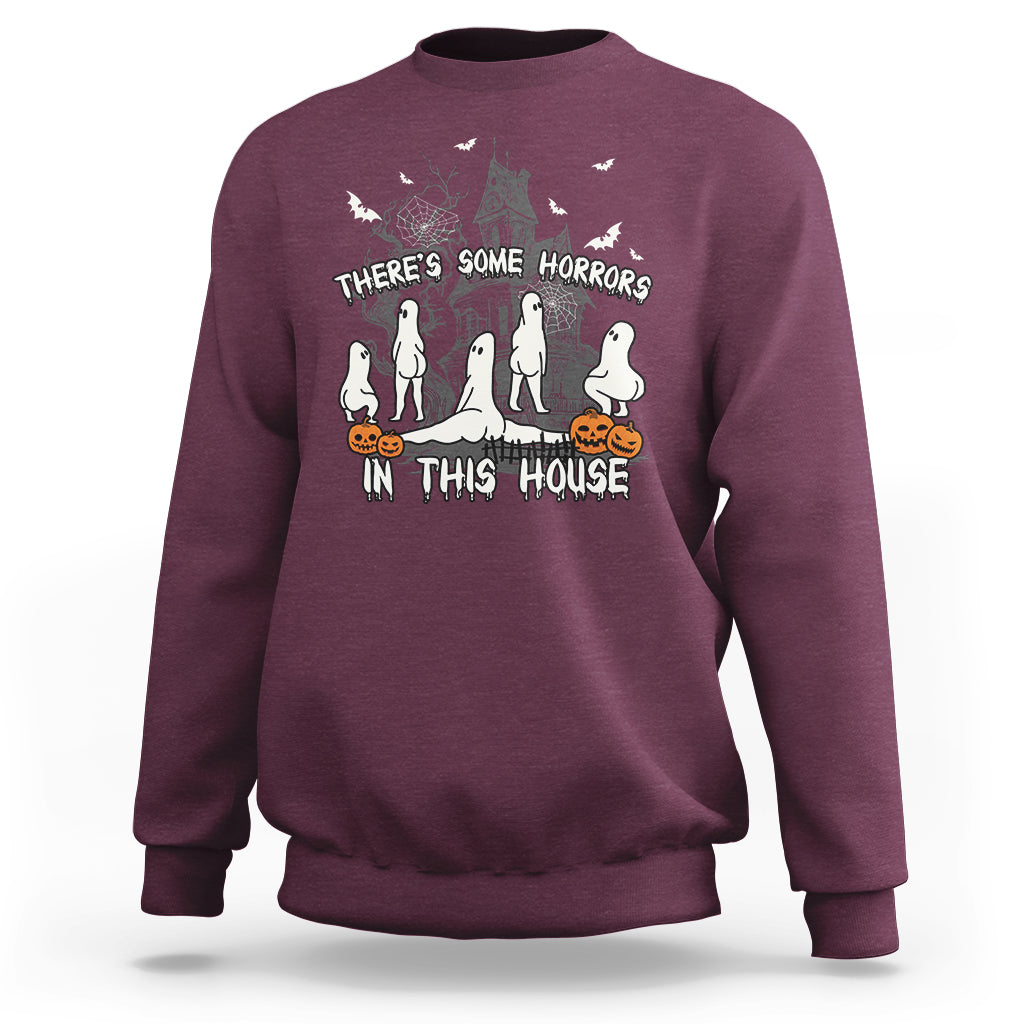 Halloween Sweatshirt There's Some Horrors In This House Ghosts Pumpkin Halloween - Wonder Print Shop