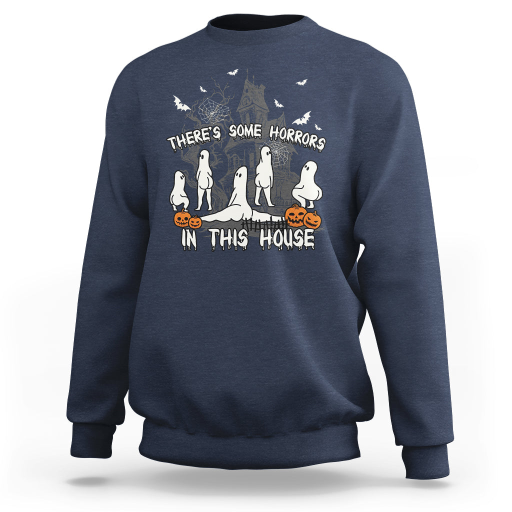 Halloween Sweatshirt There's Some Horrors In This House Ghosts Pumpkin Halloween - Wonder Print Shop