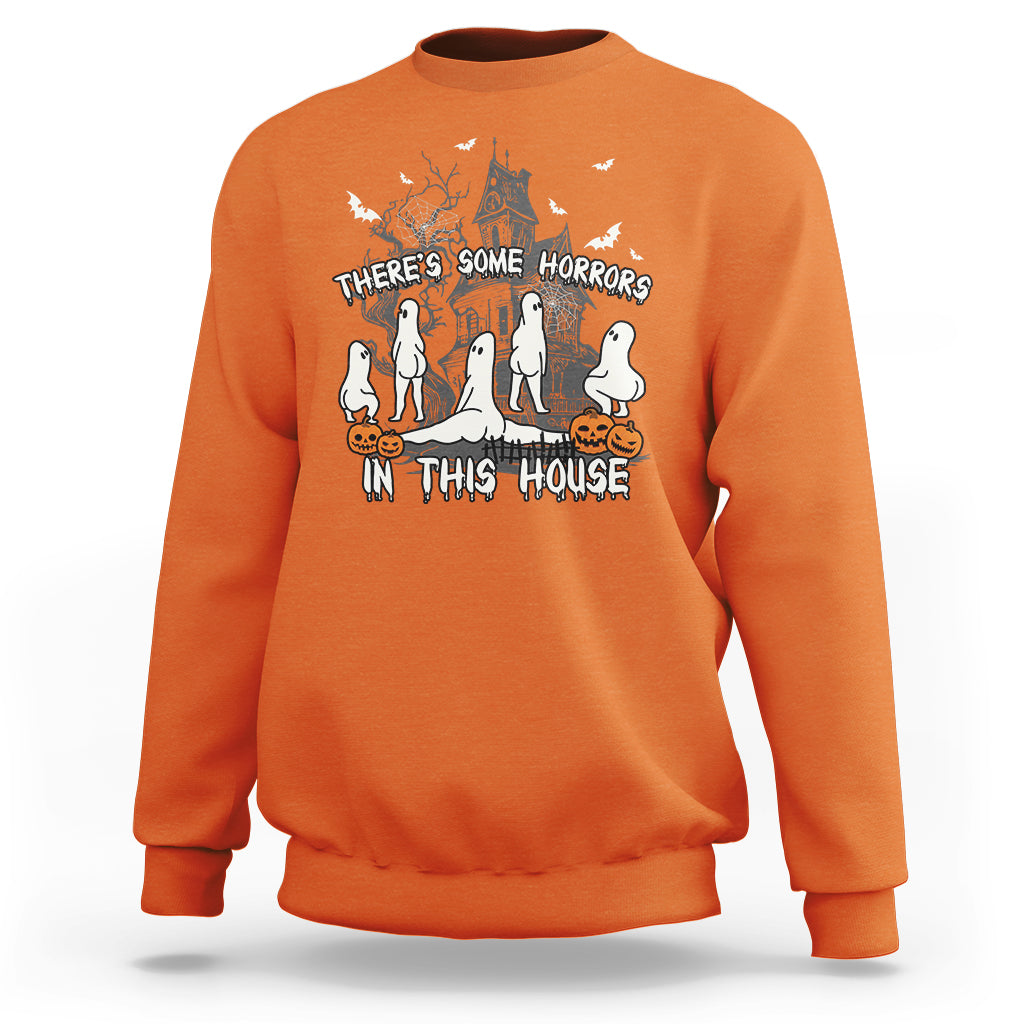 Halloween Sweatshirt There's Some Horrors In This House Ghosts Pumpkin Halloween - Wonder Print Shop