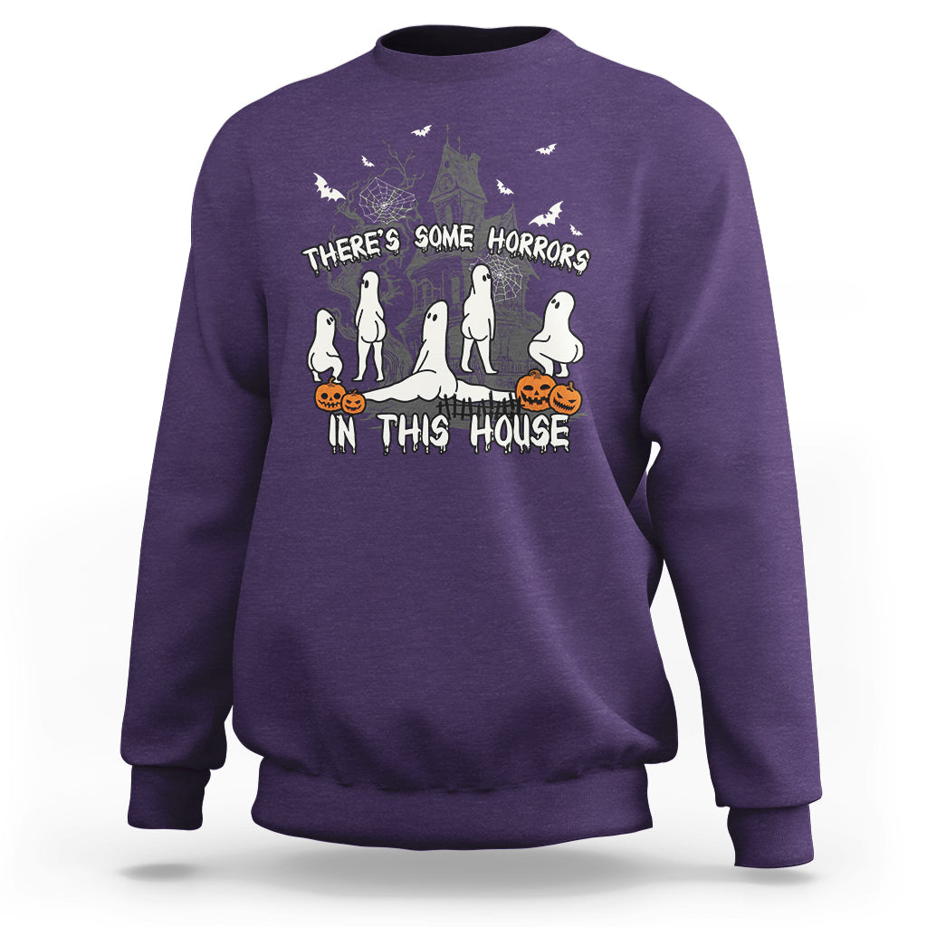 Halloween Sweatshirt There's Some Horrors In This House Ghosts Pumpkin Halloween - Wonder Print Shop