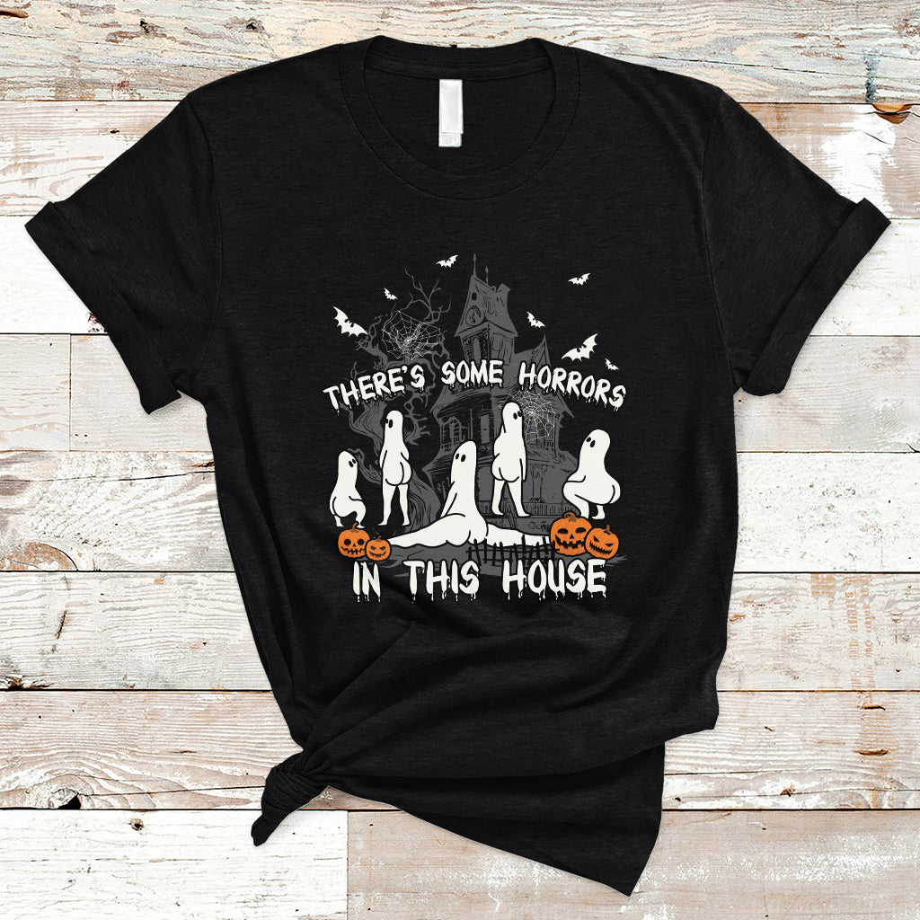 Halloween T Shirt There's Some Horrors In This House Ghosts Pumpkin Halloween - Wonder Print Shop