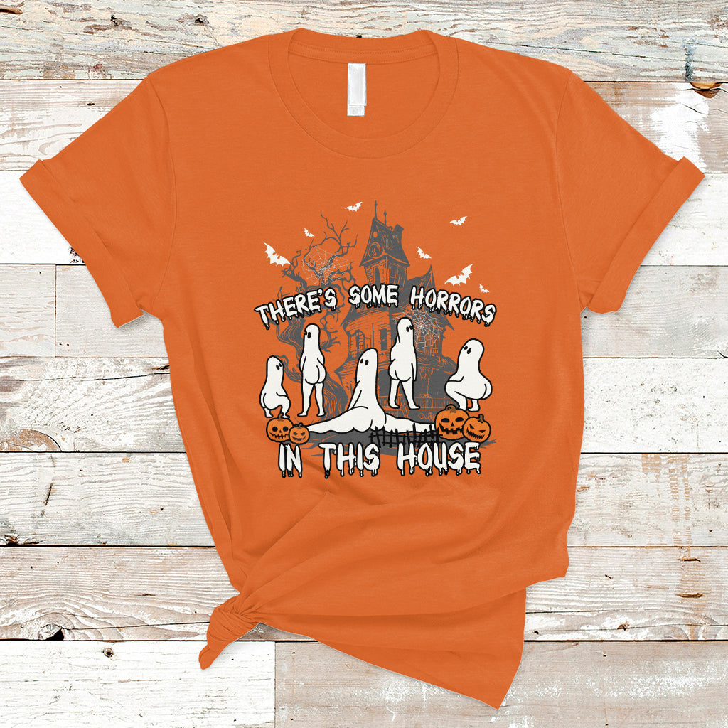 Halloween T Shirt There's Some Horrors In This House Ghosts Pumpkin Halloween - Wonder Print Shop