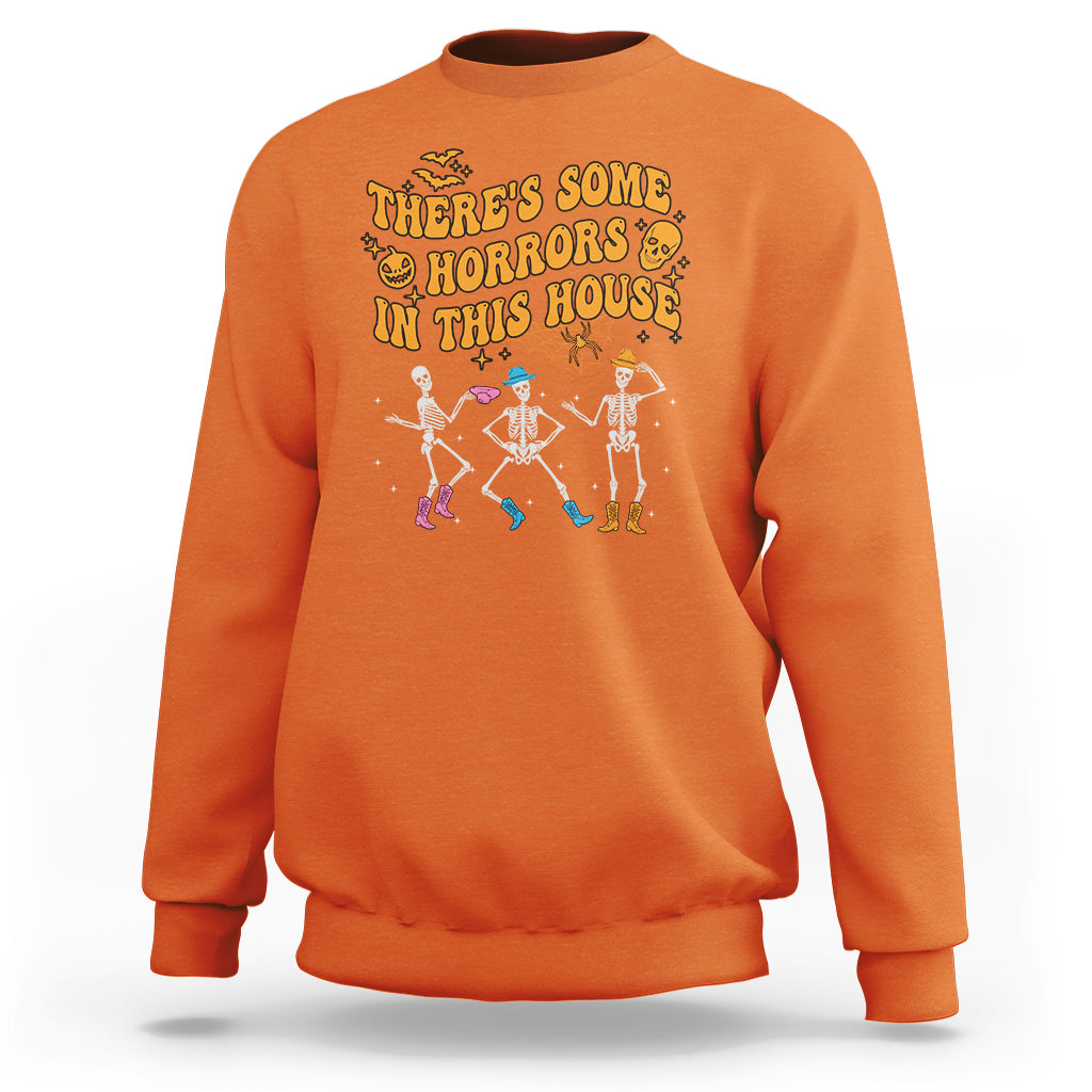 Halloween Sweatshirt There's Some Horrors In This House Spooky Halloween Skeleton - Wonder Print Shop