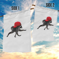 Funny Jimothy Raccoon Wearing Red Cap Graphic Garden Flag Viral Seattle Trash Panda Feral Legend