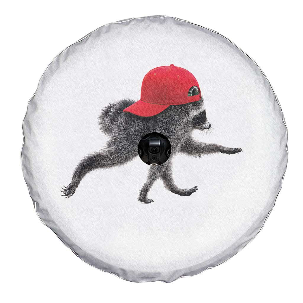 Funny Jimothy Raccoon Wearing Red Cap Graphic Spare Tire Cover Viral Seattle Trash Panda Feral Legend