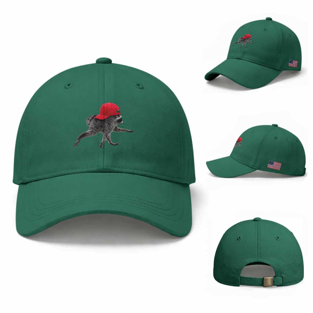 Funny Jimothy Raccoon Wearing Red Cap Graphic Baseball Cap Viral Seattle Trash Panda Feral Legend