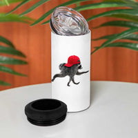 Funny Jimothy Raccoon Wearing Red Cap Graphic 4 in 1 Can Cooler Tumbler Viral Seattle Trash Panda Feral Legend