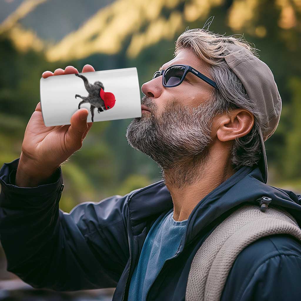 Funny Jimothy Raccoon Wearing Red Cap Graphic 4 in 1 Can Cooler Tumbler Viral Seattle Trash Panda Feral Legend