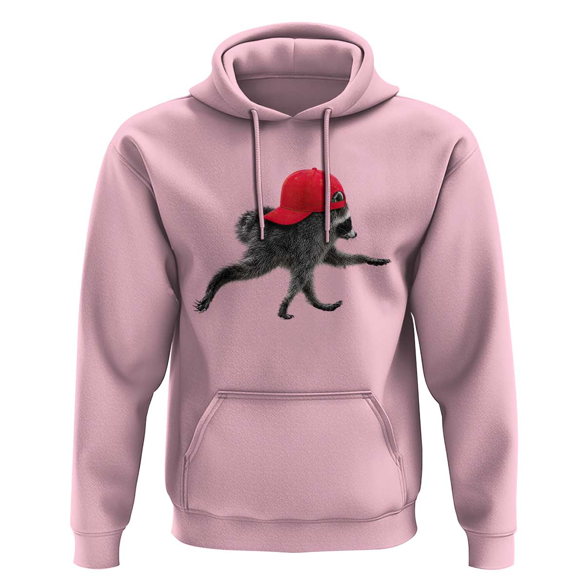 Funny Jimothy Raccoon Wearing Red Cap Graphic Hoodie Viral Seattle Trash Panda Feral Legend