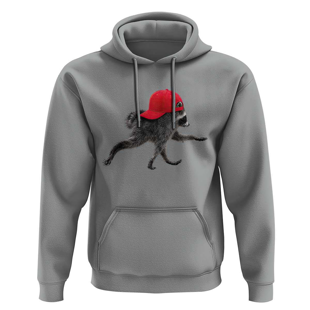 Funny Jimothy Raccoon Wearing Red Cap Graphic Hoodie Viral Seattle Trash Panda Feral Legend