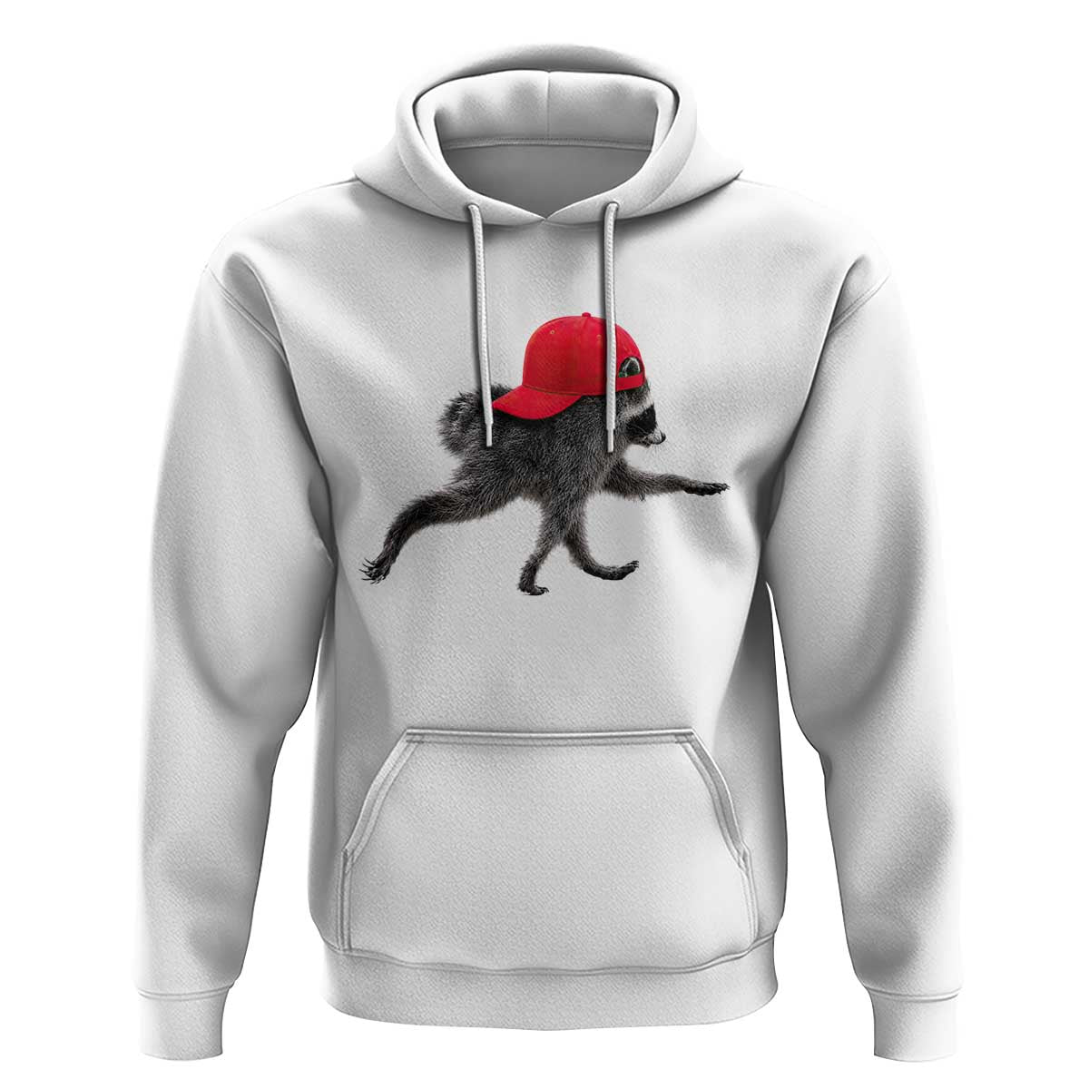 Funny Jimothy Raccoon Wearing Red Cap Graphic Hoodie Viral Seattle Trash Panda Feral Legend
