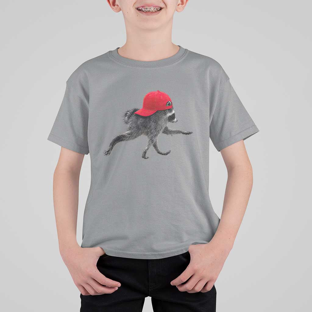 Funny Jimothy Raccoon Wearing Red Cap Graphic T Shirt For Kid Viral Seattle Trash Panda Feral Legend